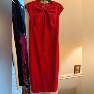 Ted Baker Red Midi Dress with Bow Detail